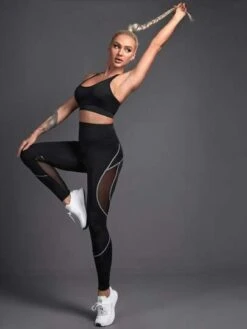 Yoga Future Mesh Panel Topstitching Sports Leggings -Sculptive Wear 16068093285edc433613a87e2cf142fde267c27ca4 thumbnail 405x552