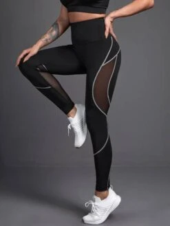 Yoga Future Mesh Panel Topstitching Sports Leggings -Sculptive Wear 16068093303cfd7f3c9ddb92ec58180629bb11584a thumbnail 405x552