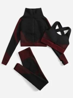 Yoga Basic 3pcs Seamless Stripe Panel Sports Set & Thumb Holes -Sculptive Wear 1632462440d971d9f3a6bedec66392b3e7ebca7ca4 thumbnail 405x552