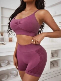 Yoga Basic Criss Cross Back Ruched Bust Sports Set -Sculptive Wear 167996914918cef7679461dfe65b5b9456ba039e71 thumbnail 405x552