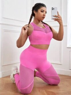 Yoga Trendy Plus Hollow Out Sports Set -Sculptive Wear 168126666012f26eab222d5c122178a90543f56ca7 thumbnail 405x552