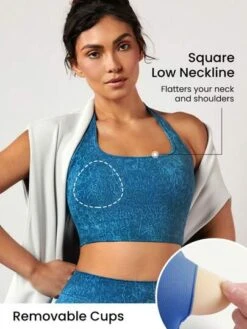 GLOWMODE DenimFlexy Hottie Halter Stretchy Sports Bra -Sculptive Wear 1682580328a78911439c38314d691922a3019b1b39 thumbnail 405x552