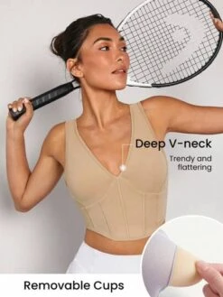 GLOWMODE FeatherFit™ Crisscross Back Strap Corset-Effect Sports Bra -Sculptive Wear 16843761252112cb8e8127308173de22ddc355c030 thumbnail 405x552