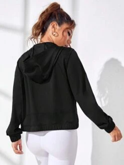 Zip Up Hooded Sports Jacket