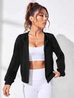 Zip Up Hooded Sports Jacket -Sculptive Wear 16872385957e7e67120b6ebeadea00d5634c6f29d4 thumbnail 405x552