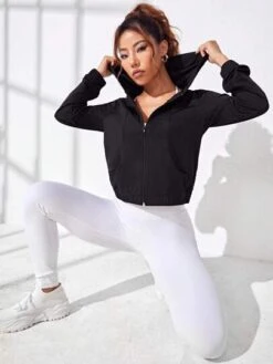 Zip Up Hooded Sports Jacket -Sculptive Wear 1687238597c7fffcee281de8804a18dbc235a8e614 thumbnail 405x552