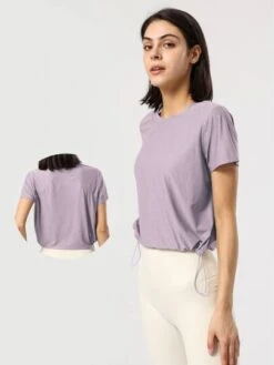 Drawstring Hem Sports Tee -Sculptive Wear 16880226413bc9103c66ede372e4a0a884c02a7369 thumbnail 405x552