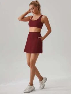 Women's Sports Skorts With Phone Pocket, For Tennis And Golf -Sculptive Wear 16881192593b09d1a60439d27e09f3ded13d6d3803 thumbnail 405x552