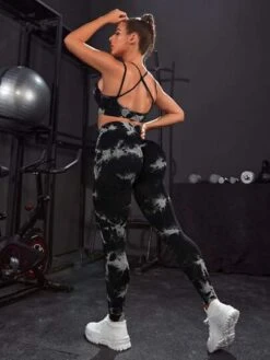 Tie Dye Crisscross Back Sports Set -Sculptive Wear 16882802229745c40ee9c5ea7c23c30d0eafaffe09 thumbnail 405x552