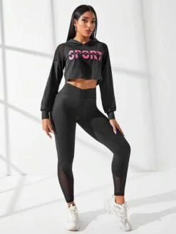 Letter Graphic Raglan Sleeve Hooded Sports Set -Sculptive Wear 168828236896ef458e89931dc2cecc8c1dd9888325 thumbnail 405x552