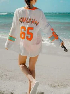 Letter Graphic Drop Shoulder Mesh Overlay Sports Sets