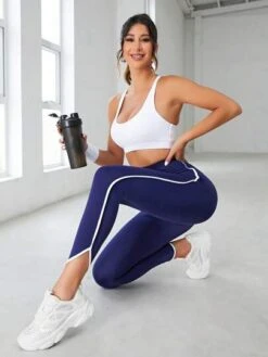 Contrast Binding Sports Leggings -Sculptive Wear 16882839050668b0fa0225f93fe15627f626d8f190 thumbnail 405x552