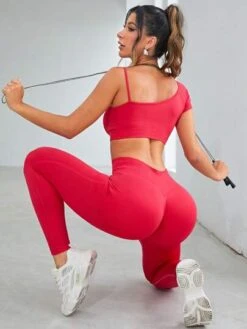 Seamless Asymmetrical Neck Sports Set