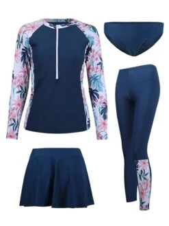 4pack Tropical Print Ruffle Hem Half Zip Sports Set -Sculptive Wear 16883648339fefb4c4f904e1779494635abd42a8a7 thumbnail 405x552