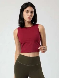 Women's Yoga & Fitness Workout Tank Top With Drawstring Back & Ruched Detail -Sculptive Wear 16883756983a30dde2e29e57c08b539379a67066b6 thumbnail 405x552