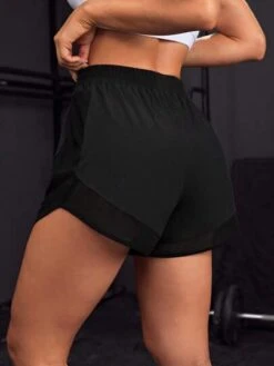 Solid Sports Shorts With Phone Pocket