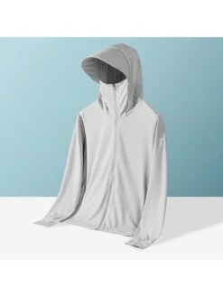 Women's Full Coverage Uv Protection Jacket, Long Sleeve Upf 50+ Sun Protection Shirt, Hooded Sports Outdoor Top, Quick Dry, Light Gray -Sculptive Wear 1688394165989096bddf04ca5016bec933c758dd01 square thumbnail 405x552