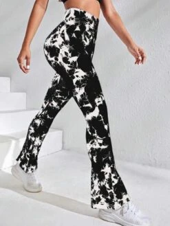 SHEIN Tie Dye Print Flare Leg Sports Pants -Sculptive Wear 16884602469466ed94e3dbead2617dbc008b847a36 thumbnail 405x552