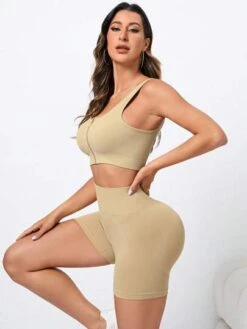 Solid Zip Up Sports Set -Sculptive Wear 1688478164ab60a300badcb1028f6afed2eae2ae8f thumbnail 405x552