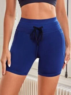 Drawstring Waist Sports Shorts With Phone Pocket -Sculptive Wear 1688521862144e435969636a357a4020a7cba0e267 thumbnail 405x552
