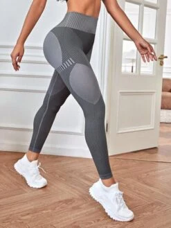 Striped Print Wideband Waist Sports Leggings -Sculptive Wear 1688525080647c0e549e4a9630696a79685431f033 thumbnail 405x552