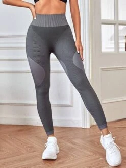 Striped Print Wideband Waist Sports Leggings -Sculptive Wear 16885250832411773f88f6d14c92a4e1546a47327e thumbnail 405x552