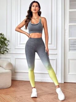Ombre Crisscross Back Sports Set -Sculptive Wear 168852728131e11444e3c662103659b7eafe2de01d thumbnail 405x552