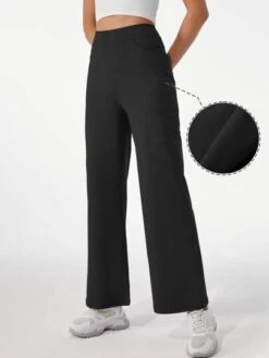 Women's High Waisted Wide Leg Sports Pants With Pockets -Sculptive Wear 1688538291e889c28b66f39ca43404736feba2a607 thumbnail 405x552