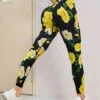 Floral Print Wideband Waist Sports Leggings -Sculptive Wear 16885611357911a0119fac5220672fd4318301863a thumbnail 405x552
