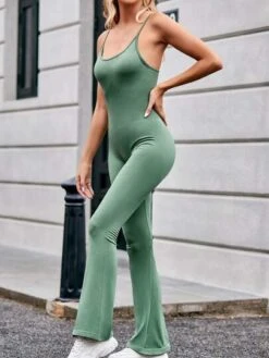 Solid Flare Leg Sports Jumpsuit -Sculptive Wear 1688614622fb1ec57fae510f1261712252ae3bcda0 thumbnail 405x552