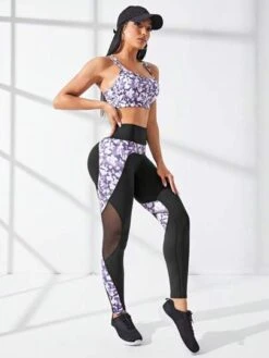 Graphic Print Crisscross Back Sports Set -Sculptive Wear 168862282632892c623eea9a3cf3775a9658a5b133 thumbnail 405x552