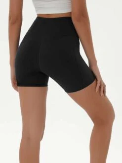 Women's Yoga Cross Waist High Waisted Pocket Compression Shorts