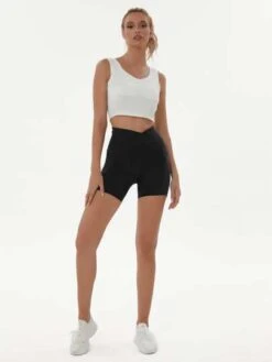 Women's Yoga Cross Waist High Waisted Pocket Compression Shorts -Sculptive Wear 168863069059c7d6ef32901f4aa006affc6699d056 thumbnail 405x552