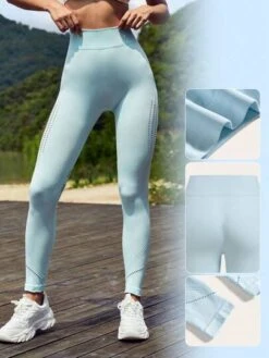 SHEIN Leisure Hollow Out Wide Waistband Sports Leggings -Sculptive Wear 168870772995c5e2efef47ac745084d084ee98e49e thumbnail 405x552
