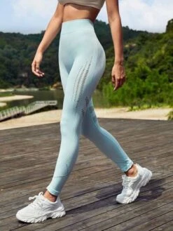 SHEIN Leisure Hollow Out Wide Waistband Sports Leggings -Sculptive Wear 1688707740727f04388e5805abce588485c7d59114 thumbnail 405x552