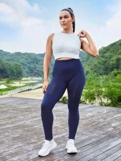 SHEIN Leisure Plus Hollow Out Wideband Waist Seamless Sports Leggings -Sculptive Wear 16887103690ee03fa73eaf07c1fd9016b6deeda99c thumbnail 405x552