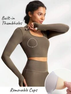 GLOWMODE FeatherFit™-Sculpt Polo Crop Top -Sculptive Wear 1688712114b5dc74301188b58d852701778177b7b8 thumbnail 405x552