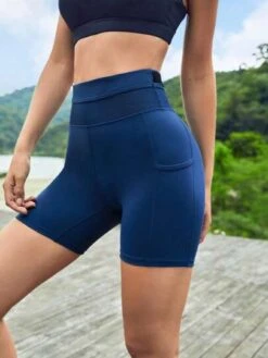 SHEIN Leisure Wideband Waist Sports Shorts With Phone Pocket