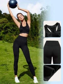 SHEIN Leisure Seamless High Stretch Sports Bra With Leggings