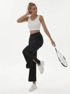 Ladies Yoga High Waist Pocket Slit Wide Leg Sports Pants -Sculptive Wear 1688718878efcb881cf7749ba08343ad9baf65bf78 thumbnail 405x552