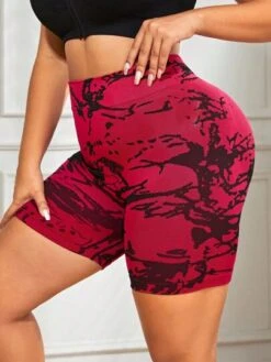 Plus Graphic Print Wideband Waist Sports Shorts -Sculptive Wear 16887192653369a7e95694d0c137c0d0e06472c9be thumbnail 405x552