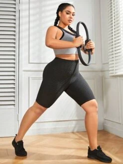 Plus Solid High Waist Biker Shorts -Sculptive Wear 168871974007077ebc1dd17f528537b201a0aea9e2 thumbnail 405x552