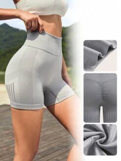 SHEIN Leisure Seamless High Stretch Wide Waistband Sports Shorts -Sculptive Wear 168872847306727ac614cda8661b588d180853615d thumbnail 405x552