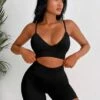 2pcs Seamless Yoga Set Sports Suit Ribbed Knit Tank Wide Waistband Tummy Control Shorts -Sculptive Wear 1688799800a3a809a8dc95581419c3f75655205002 thumbnail 405x552