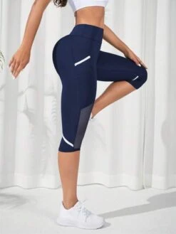 Contrast Mesh Insert Capri Sports Leggings -Sculptive Wear 1688807154fc897da470342094c66ada7809ffd0f7 thumbnail 405x552