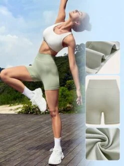 SHEIN Leisure Solid Ribbed Knit Sports Shorts -Sculptive Wear 1688972976f45913edf380f0e2bb9ce0fadcacbd9e thumbnail 405x552