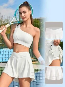 SHEIN Leisure Solid Tennis Sports Skort With Phone Pocket -Sculptive Wear 1688973239b9827d9ad746bf16299b80a38af5d7e9 thumbnail 405x552