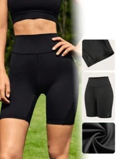 SHEIN Leisure Mesh Insert Wideband Waist Biker Shorts -Sculptive Wear 16889740280b677824e72cdcc123ec501394f3ace5 thumbnail 405x552