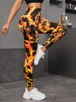 Tie Dye Wideband Waist Sports Leggings -Sculptive Wear 16889935077bc348b945683c7f57e0d8e0a8f88295 thumbnail 405x552
