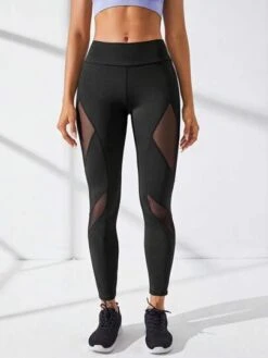 Mesh Insert Wideband Waist Sports Leggings -Sculptive Wear 1689000495214c5c9592e0fb489da1cb73dc789204 thumbnail 405x552